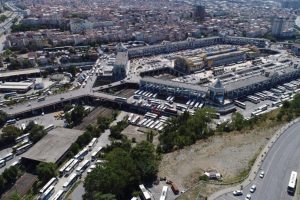 Bayram yoğunluğu havadan g&ouml;r&uuml;nt&uuml;lendi