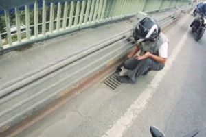 Motorcuların kedi kurtarma operasyonu
