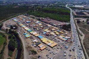 Bursa'daki hayvan pazarları ve kesim alanı havadan g&ouml;r&uuml;nt&uuml;lendi