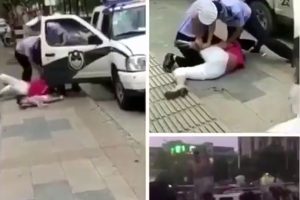 Anne ile bebeğine sert m&uuml;dahale eden polislere lin&ccedil; girişimi