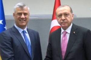 Erdoğan, Kosova Cumhurbaşkanı Tha&ccedil;i ile g&ouml;r&uuml;şt&uuml;