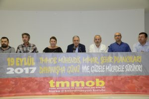 Bursa'da 19 Eyl&uuml;l TMMOB M&uuml;hendis, Mimar ve Şehir Plancıları Dayanışma G&uuml;n&uuml; mesajı
