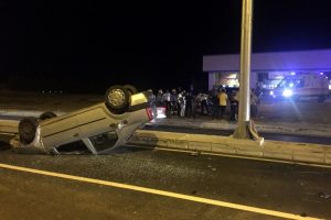 Otomobilin takla attığı kaza kamerada