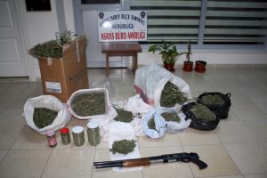 Bursa Karacabey polisinden uyuşturucu baskını