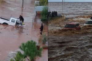 Mersin'de şiddetli yağış! Dereler taştı, ara&ccedil;lar s&uuml;r&uuml;klendi