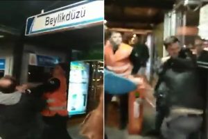 Metrob&uuml;s durağında kavga