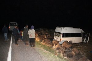 Minib&uuml;s kayalıklara &ccedil;arptı: 9 yaralı