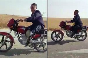 Motosiklet &uuml;zerinde yapmadığı kalmadı