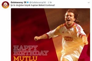 Galatasaray, B&uuml;lent Korkmaz'ı doğum g&uuml;n&uuml;nde unutmadı