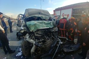Basın Ekspres yolunda feci kaza