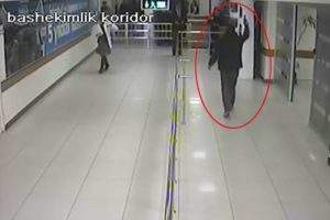 Hastanede dehşet anları kamerada