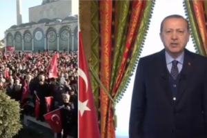 Erdoğan Kud&uuml;s mitingine canlı olarak bağlandı