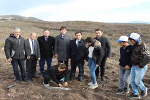 Bursa'da Roman &ouml;ğrenciler fidan dikti