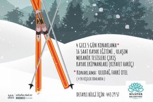 Bursa'da yarıyıl tatilinde &ouml;ğrencilere kayak &ouml;ğrenme fırsatı