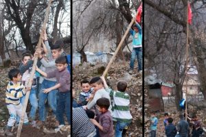 Şırnaklı &ccedil;ocukların bayrak sevgisi