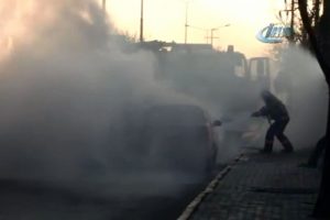 Gaz aldıktan sonra yanmaya başladı
