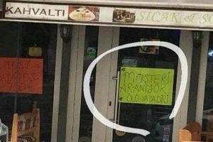 M&uuml;şteri bulamayan esnaf kapıya &ouml;ğle bir şey yazdı ki
