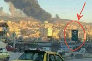 Bombalanan Afrin'de &Ouml;calan posteri dikkat &ccedil;ekti