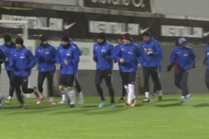 Trabzonspor yağmur altında &ccedil;alıştı