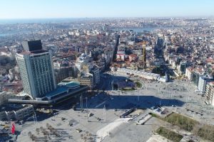 Taksim Camii'nin inşaatındaki son durum havadan g&ouml;r&uuml;nt&uuml;lendi