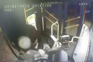 Park halindeki &ouml;zel halk otob&uuml;s&uuml; soyuldu