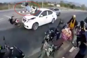 Kadın s&uuml;r&uuml;c&uuml; metrelerce s&uuml;r&uuml;klendi