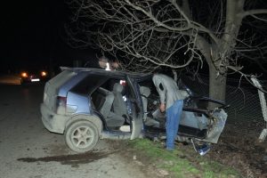 Bursa'da ağaca çarpan araçta can verdi