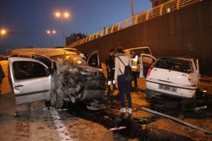 Konya'da zincirleme kaza: 3'ü polis 7 yaralı