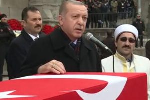 Cumhurbaşkanı Erdoğan şehit cenazesine katıldı