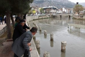 Yeşilırmak'ta toplu balık &ouml;l&uuml;mleri