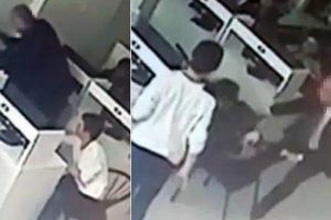 13 yaşındaki oğlunu internet kafede d&ouml;v&uuml;p yerlerde s&uuml;r&uuml;kledi