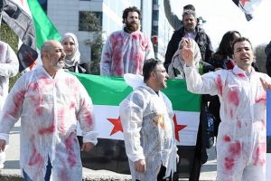 Br&uuml;ksel'de Rusya ve Esad rejimi protestosu