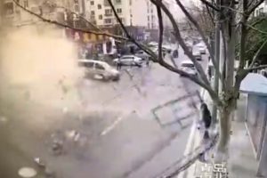Ortalığı savaş alanına &ccedil;eviren patlama kamerada
