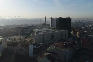 Taksim İlk Yardım Hastanesi yangın sonrası havadan g&ouml;r&uuml;nt&uuml;lendi