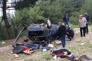 Otomobil takla attı: 5 yaralı