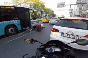 Motosikletli &ouml;l&uuml;mden b&ouml;yle kurtuldu