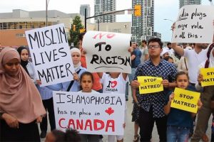 Kanada'da İslamofobi protestosu