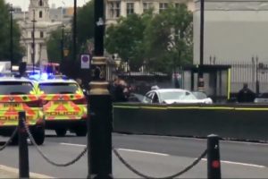 İngiltere'de bir araç parlamento binası bariyerlerine çarptı
