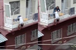 Eşini ve kendini vurdu, balkon korkuluğunda böyle asılı kaldı