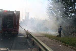Bursa İzmir yolunda korkutan yangın