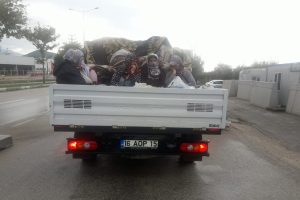 Bursa İnegöl'de 2 kamyonet trafikten men edildi