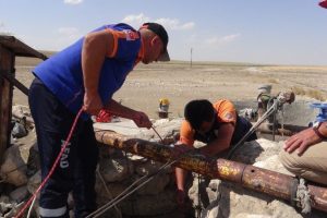 Kuyuda mahsur kalan yaşlı adamı AFAD kurtardı