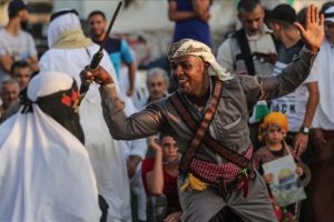 Gazze sınırında Filistin ve Necef Bedevi Kabileleri Festivali