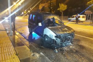 Ankara'da oto yangını