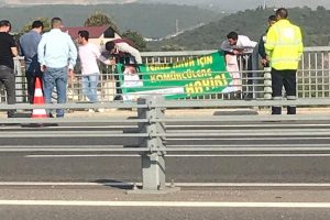 Osmangazi Köprüsü'nde OSB protestosu