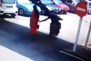 Motosikletli gasp kamerada