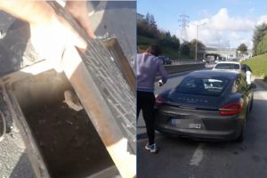 TEM'de 'r&ouml;gar kapağı' kazası