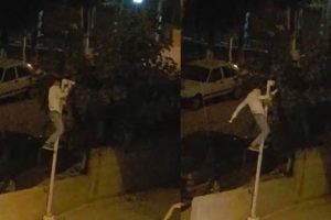 Bir garip hırsızlık! Direğe tırmanıp...