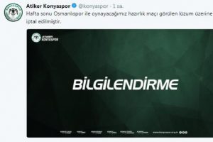 Konyaspor hazırlık maçını iptal etti