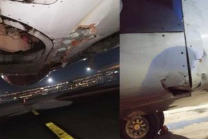 Hindistan'da yolcu uçağı kalkış sırasında havalimanının duvarını yıktı